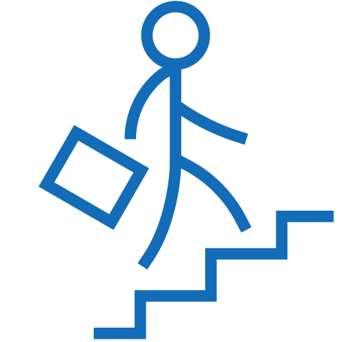 Person walking up stairs icon