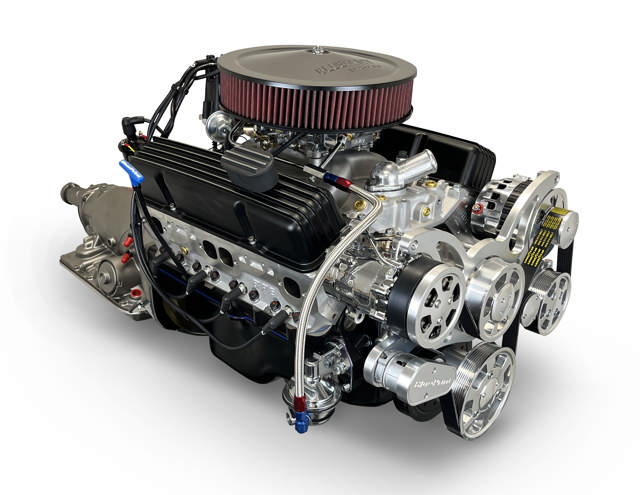 GM Small Block Compatible 400 c.i. Engine and 700R4 Automatic Transmission - 500 Horsepower - Standard Edition Builder Series - Polished Pulley Kit - Carbureted