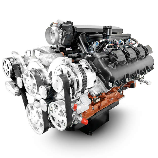 Chrysler Hemi Compatible 426 c.i. Engine and T56 Manual Transmission - 610 Horsepower - Standard Edition Builder Series - Polished Pulley Kit - Fuel Injected