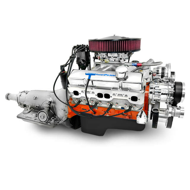 GM Small Block Compatible 454 c.i. Engine and 700R4 Automatic Transmission - 563 Horsepower - Standard Edition Builder Series - Polished Pulley Kit - Fuel Injected