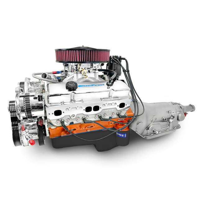 GM Small Block Compatible 454 c.i. Engine and 700R4 Automatic Transmission - 563 Horsepower - Standard Edition Builder Series - Polished Pulley Kit - Fuel Injected
