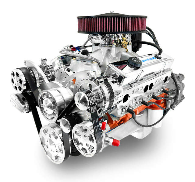 GM Small Block Compatible 427 c.i. Engine and 700R4 Automatic Transmission - 540 Horsepower - Standard Edition Builder Series - Polished Pulley Kit - Carbureted