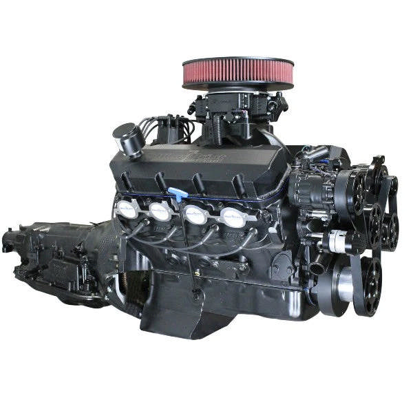 GM Big Block Compatible 632 c.i. Pro Series Engine and 4L80E Automatic Transmission - 815 Horsepower - Blackout Reaper Edition Builder Series - Black Pulley Kit - Carbureted
