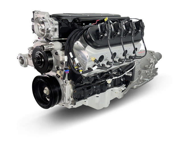 Low Profile GM LS Compatible 376 c.i. Engine and 4L65/70E Automatic Transmission - 510 Horsepower - Standard Edition Builder Series - Holley Terminator X EFI System