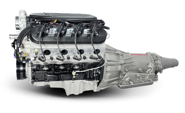 Low Profile GM LS Compatible 376 c.i. Engine and 4L65/70E Automatic Transmission - 510 Horsepower - Standard Edition Builder Series - Holley Terminator X EFI System