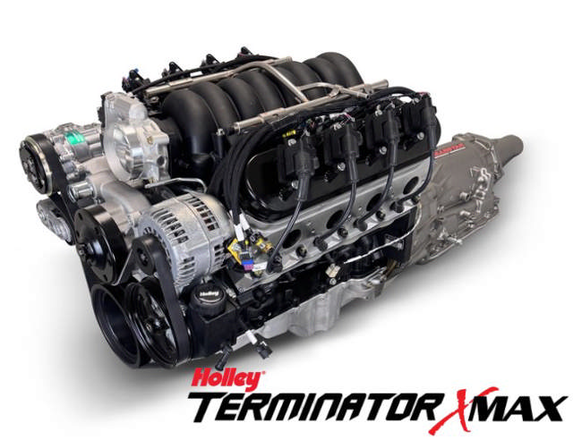 BluePrint Engines GM LS Compatible 427 c.i. Engine and 4L65/70E Automatic Transmission - Standard Edition Builder Series - Natural Pulley Kit - Holley Terminator X EFI System
