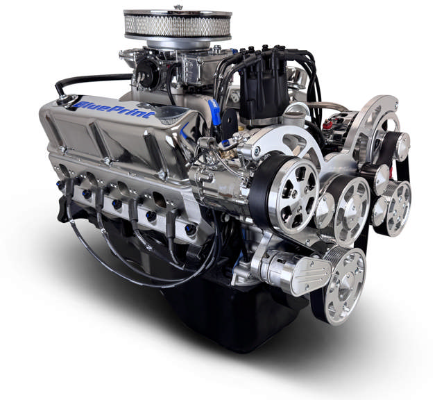 Ford Small Block Compatible 302 C.I. Deluxe Dressed - Front Sump Oil Pan - Cruiser - Polished Pulley Kit - Carbureted