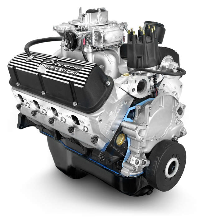 Ford Small Block Compatible 302 C.I. Base Dressed -Dual Sump Oil Pan - Bronco Edition - Carbureted