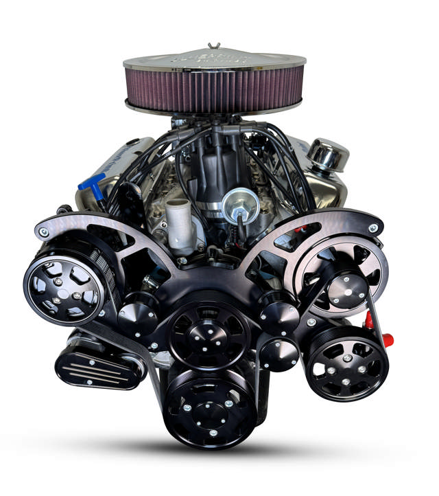 Ford Small Block Compatible 347 C.I. Deluxe Dressed - Front Sump Oil Pan - Black Pulley Kit - Fuel Injected
