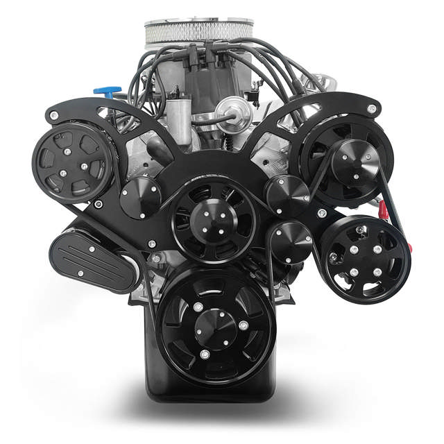 BluePrint Engines Ford Small Block Compatible 347 C.I. Deluxe Dressed - Front Sump Oil Pan - Black Pulley Kit - Fuel Injected