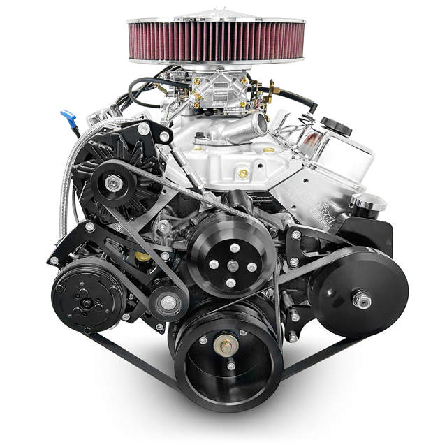 BluePrint Engines GM Small Block Compatible 383 C.I. Deluxe Dressed - Black Pulley Kit - Carbureted