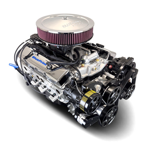 BluePrint Engines GM Small Block Compatible 383 c.i. Engine - 436 Horsepower - Deluxe Dressed - Black Pulley Kit - BluePrint Engines Calibrated ECU
