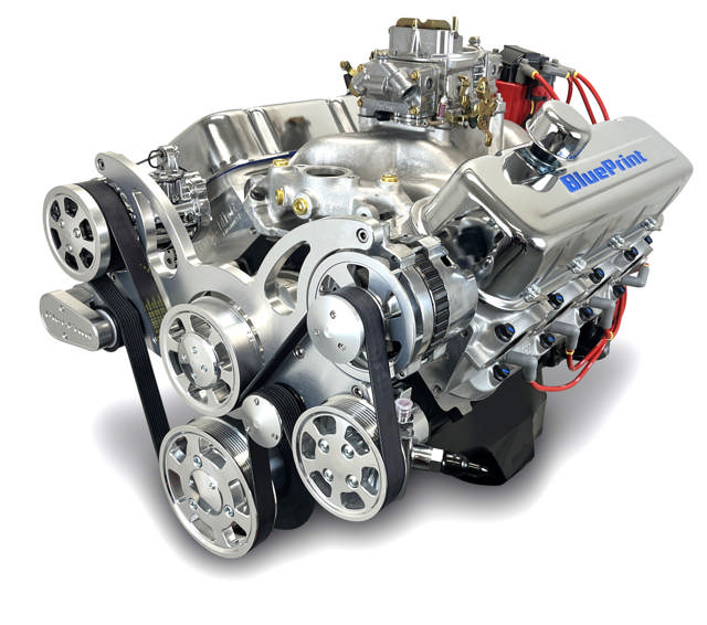 BluePrint Engines GM Big Block Compatible 454 c.i. Engine - 460 Horsepower - Deluxe Dressed - Polished Pulley Kit - Carbureted - Cruiser