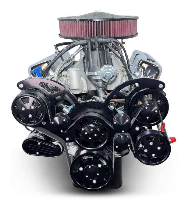 Ford Small Block Compatible 408 C.I. Deluxe Dressed - Carbureted - Black Pulley Kit