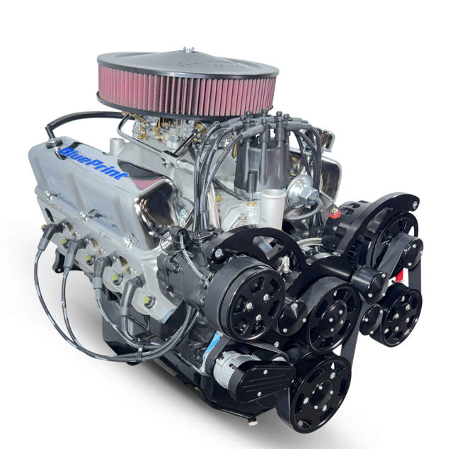 Ford Small Block Compatible 408 C.I. Deluxe Dressed - Rear Sump - Carbureted - Black Pulley Kit
