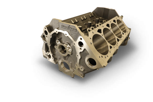 BluePrint Engines GM Small Block Compatible Bare Block – 9.025 Deck x 4.125 Bore, 2-Piece Seal, 400 Main, SIAM, Steel Billet Main Caps, Splayed