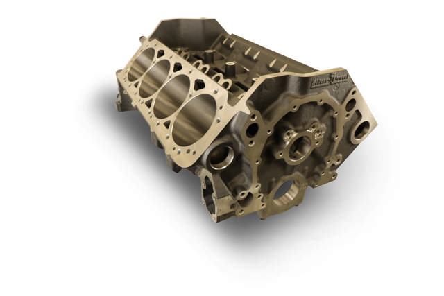 BluePrint Engines GM Small Block Compatible Bare Block – 9.025 Deck x 4.125 Bore, 2-Piece Seal, 400 Main, SIAM, Steel Billet Main Caps, Splayed