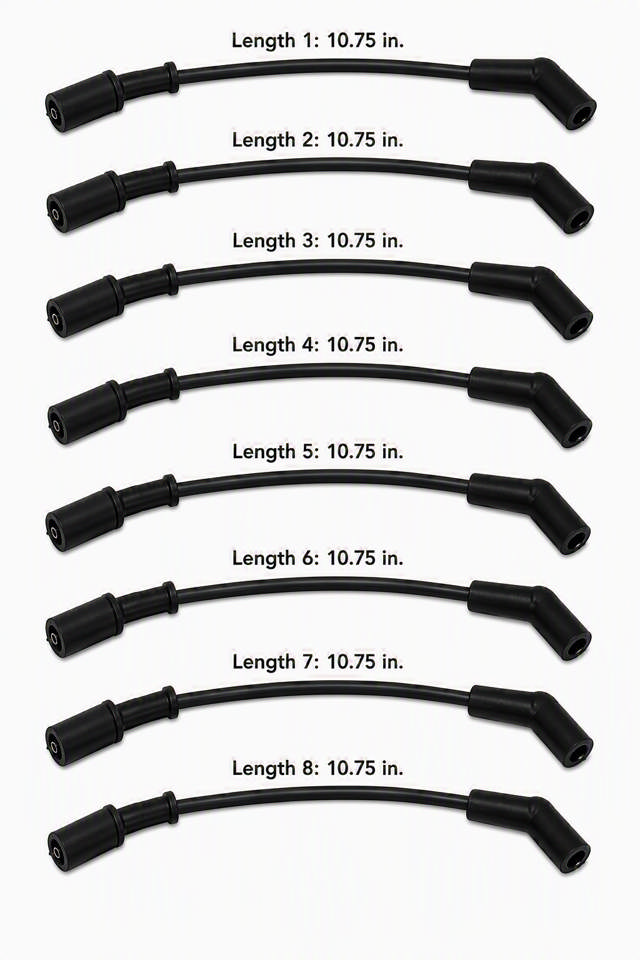 8mm Classic BluePrint Black- Assembled Spark Plug Wire Set - 180° Boots - GM LS Compatible