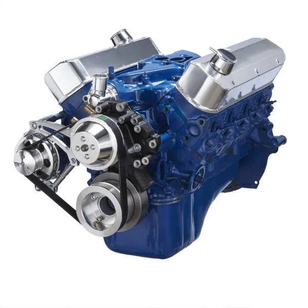 Ford 351 Windsor SB Compatible Front Accessory Drive - Quick Serpentine - Alternator - Water Pump - Brackets - Bolts - Polished