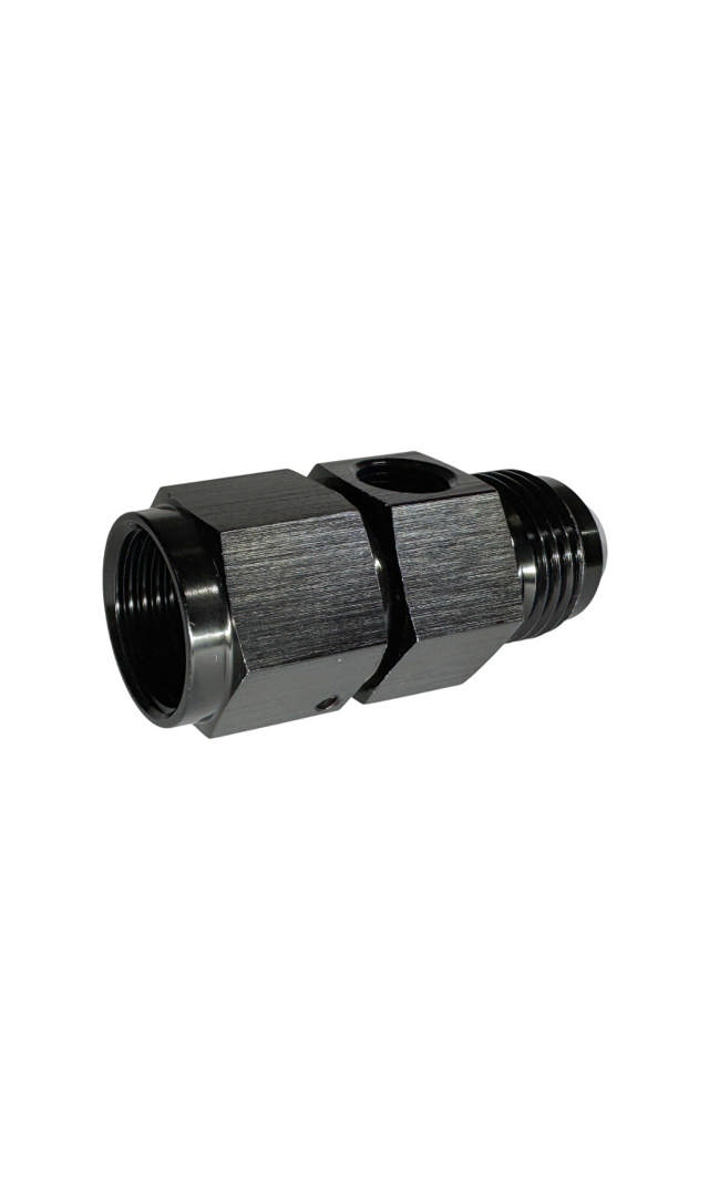 Fuel Pressure Gauge Adapter Fittings -08 Male / -08 Female Black