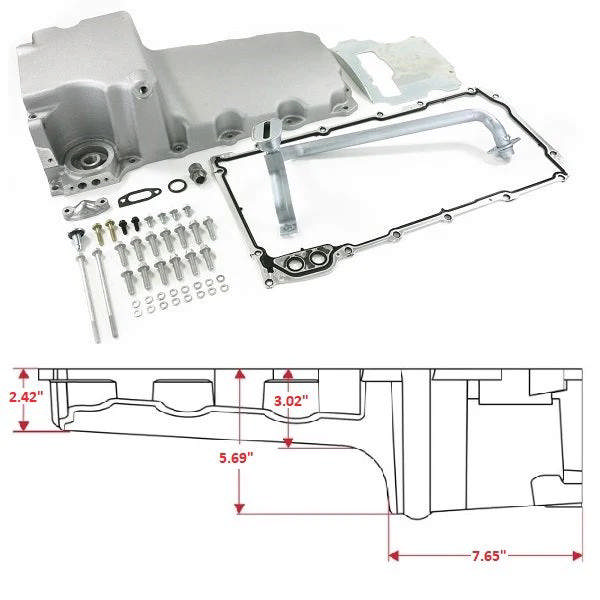 LS Oil Pan Swap Kit - Rear Sump Oil Pan Kit for Muscle Car / Truck Engine Swap 