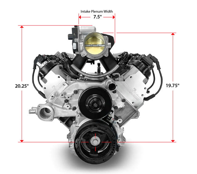 GM LS Compatible 376 c.i. Pro Series Engine - 525 Horsepower - Base Dressed - Holley Terminator X EFI System