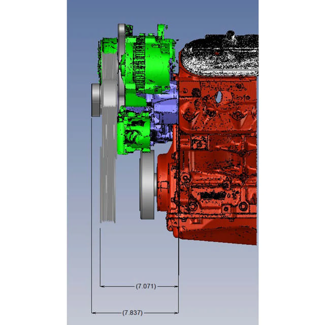 GM LS Compatible Front Accessory Drive - Full Serpentine - Alternator - Power Steering - Water Pump - Brackets - Bolts - Black