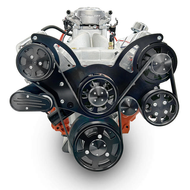 GM Big Block Compatible 502 c.i. Pro Series Engine - 627 Horsepower - Deluxe Dressed - Black Pulley Kit - Fuel Injected