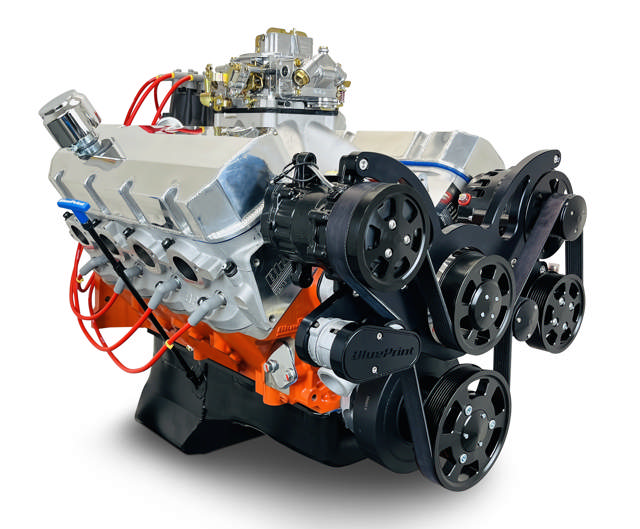 GM Big Block Compatible 540 c.i. Pro Series Engine - 670 Horsepower - Deluxe Dressed - Black Pulley Kit - Carbureted