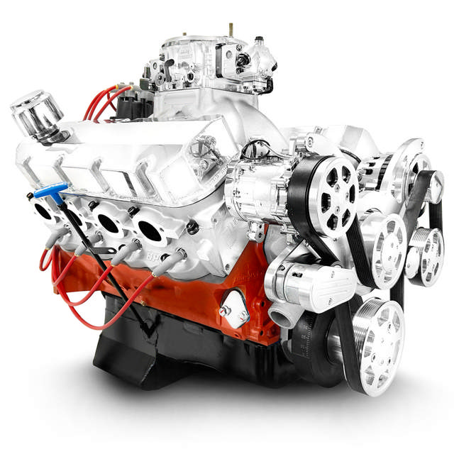 GM Big Block Compatible 572 c.i. Pro Series Engine - 750 Horsepower - Deluxe Dressed - Polished Pulley Kit - Carbureted