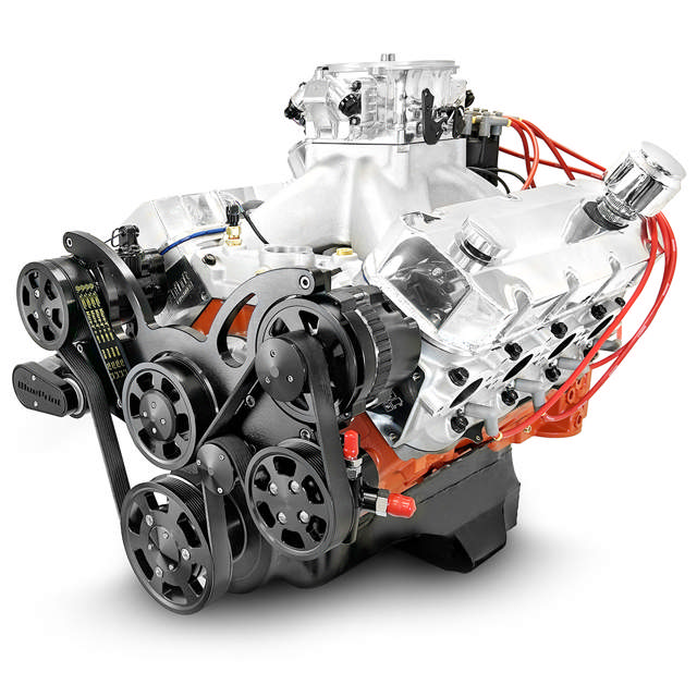 GM Big Block Compatible 632 c.i. Pro Series Engine - 815 Horsepower - Deluxe Dressed - Black Pulley Kit - Fuel Injected