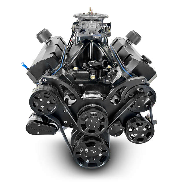 GM Big Block Compatible 632 c.i. Pro Series Engine - 815 Horsepower - Blackout Reaper Edition - Deluxe Dressed - Black Pulley Kit - Fuel Injected
