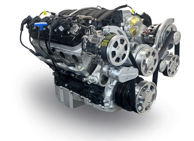 GM LS Compatible 376 c.i. Pro Series Engine - GM Plastic Intake - Deluxe Dressed - Polished Pulley Kit - Holley Terminator X EFI System