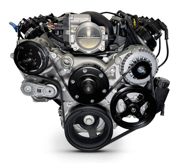 GM LS Compatible 376 c.i. Pro Series Engine - GM Plastic Intake - Deluxe Dressed - Natural Pulley Kit - Holley Terminator X EFI System