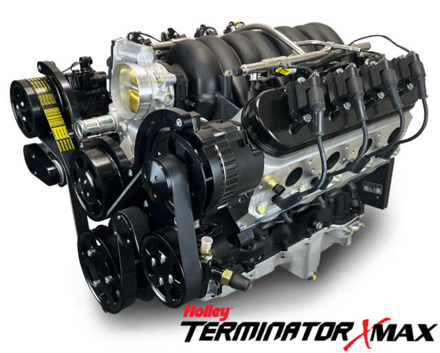 GM LS Compatible 376 c.i. Pro Series Engine - GM Plastic Intake - Deluxe Dressed - Black Pulley Kit - Holley Terminator X EFI System