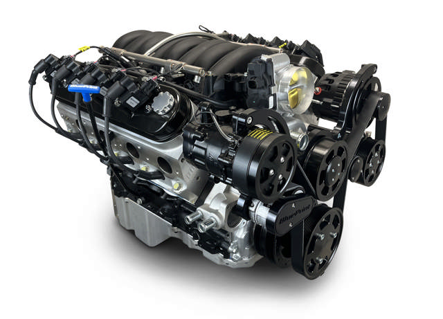 GM LS Compatible 376 c.i. Pro Series Engine - GM Plastic Intake - Deluxe Dressed - Black Pulley Kit - Holley Terminator X EFI System