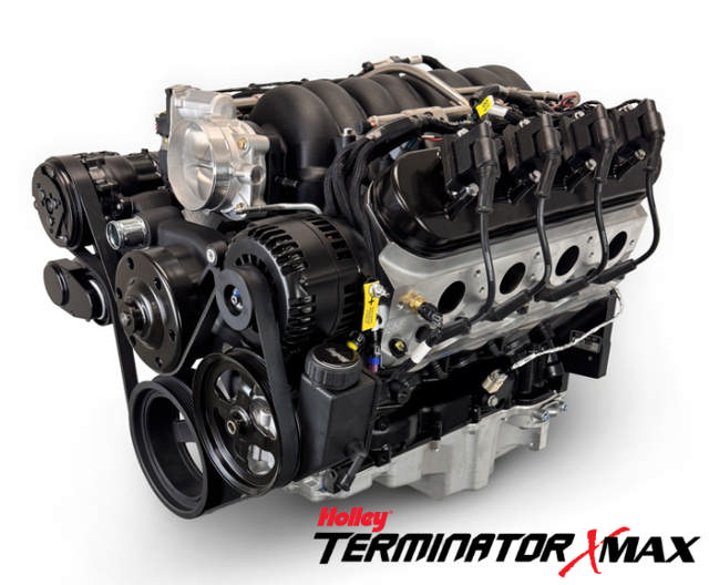 GM LS Compatible 376 c.i. Pro Series Engine - GM Plastic Intake - Deluxe Dressed - Black Pulley Kit - Holley Terminator X EFI System