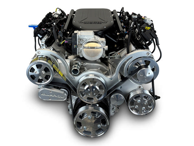 GM LS Compatible 376 c.i. Pro Series Engine - 510 Horsepower - Deluxe Dressed - Polished Pulley Kit - Holley Terminator X EFI System