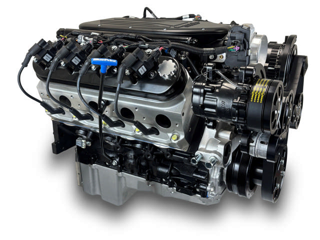 GM LS Compatible 376 c.i. Pro Series Engine - 510 Horsepower - Deluxe Dressed - Black Pulley Kit - Holley Terminator X EFI System