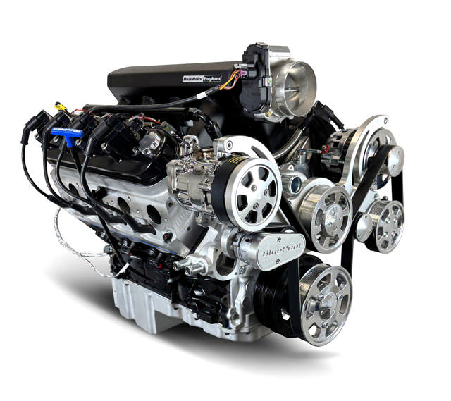 GM LS Compatible 427 c.i. Pro Series Engine - 600 Horsepower - Deluxe Dressed - Polished Pulley Kit - Holley Terminator X EFI System