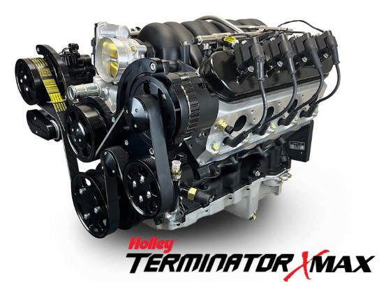 GM LS Compatible 427 c.i. Pro Series Engine - GM Plastic Intake - Deluxe Dressed - Black Pulley Kit - Holley Terminator X EFI System