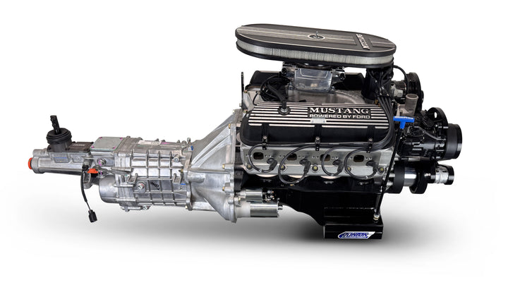 Ford Small Block Compatible 347 c.i. Engine and TKX Manual Transmission - 415 Horsepower - Mustang Edition Builder Series - Black Pulley Kit - Fuel Injected