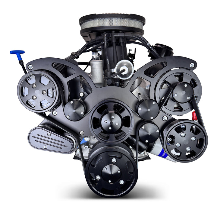 Ford Small Block Compatible 347 c.i. Engine and TKX Manual Transmission - 415 Horsepower - Mustang Edition Builder Series - Black Pulley Kit - Fuel Injected