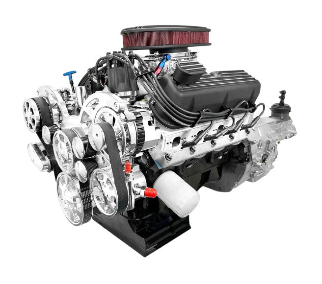 Ford Small Block Compatible 347 c.i. Engine and TKX Manual Transmission - 415 Horsepower - Standard Edition Builder Series - Polished Pulley Kit - Fuel Injected