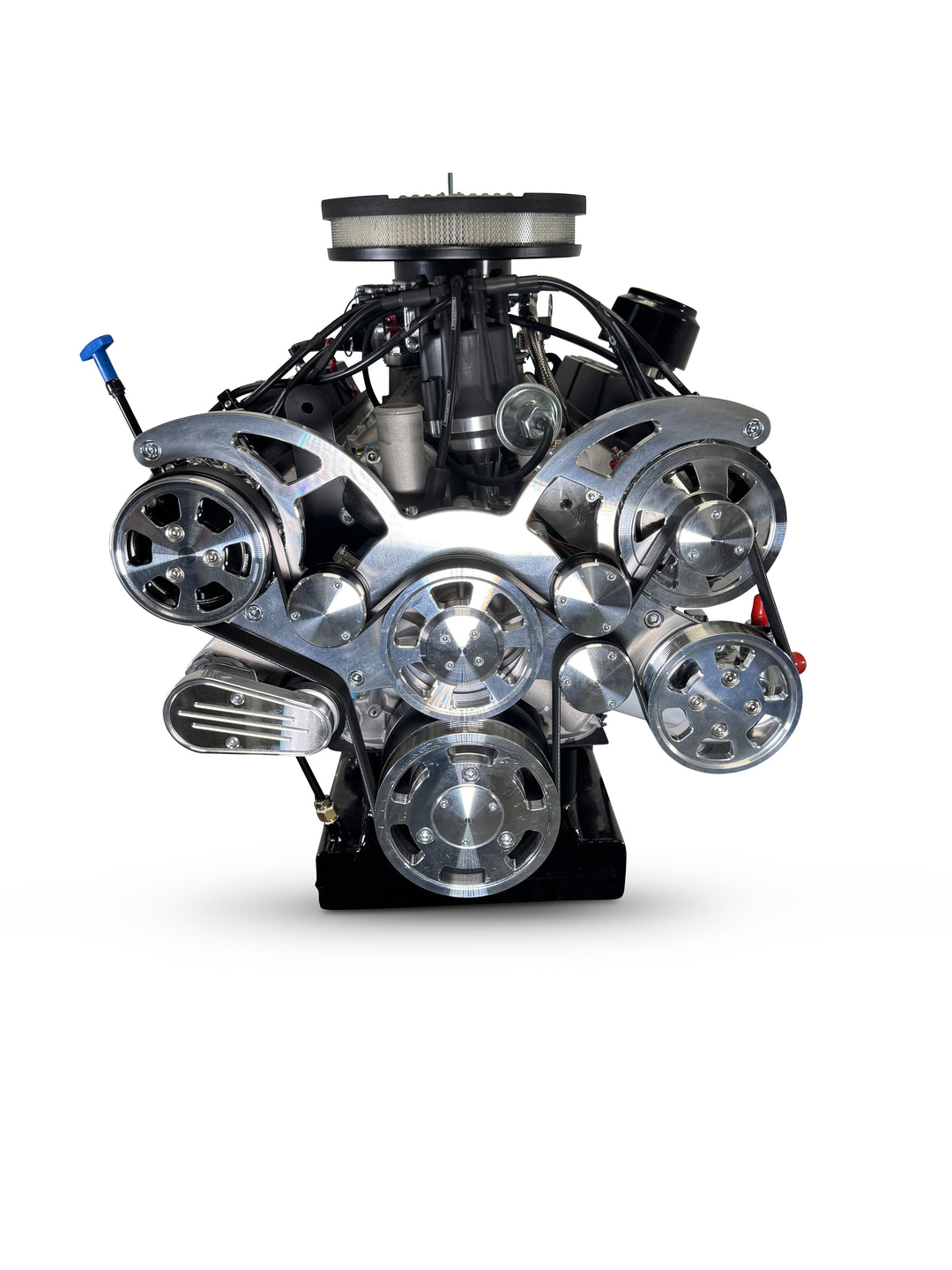 Ford Small Block Compatible 347 c.i. Engine and TKX Manual Transmission - 415 Horsepower - Mustang Edition Builder Series - Polished Pulley Kit - Carbureted