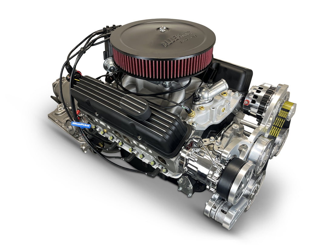 GM Small Block Compatible 383 c.i. Engine and 700R4 Automatic Transmission 4WD Ready - 405 Horsepower - Truck Edition Builder Series - Polished Pulley Kit - Carbureted