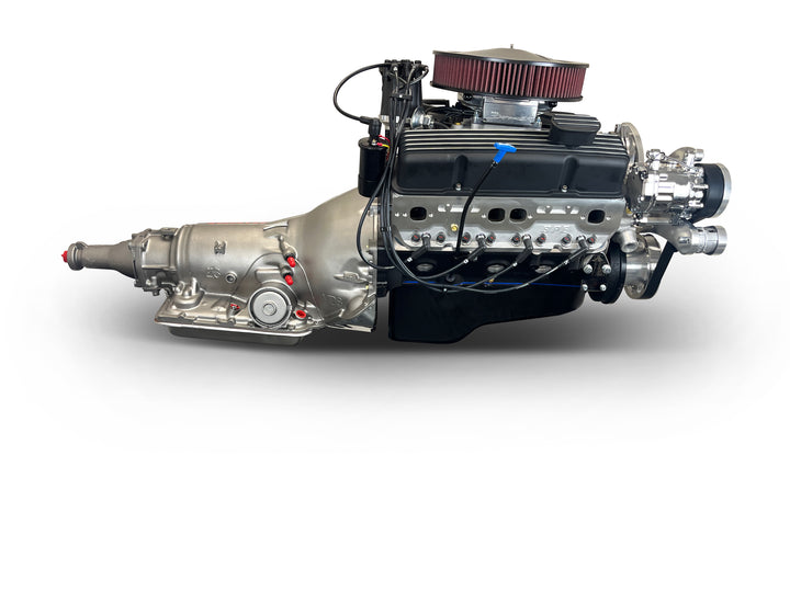 GM Small Block Compatible 383 c.i. Engine and 700R4 Automatic Transmission - 436 Horsepower - Standard Edition Builder Series - Polished Pulley Kit - Fuel Injected