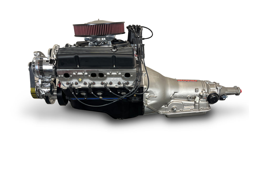GM Small Block Compatible 383 c.i. Engine and 700R4 Automatic Transmission - 436 Horsepower - Standard Edition Builder Series - Polished Pulley Kit - Fuel Injected