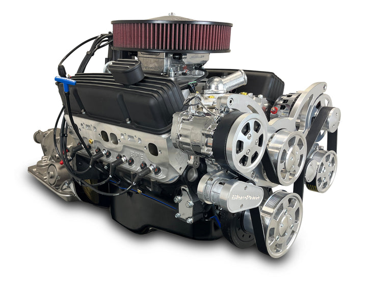 GM Small Block Compatible 383 c.i. Engine and 700R4 Automatic Transmission - 436 Horsepower - Standard Edition Builder Series - Polished Pulley Kit - Fuel Injected