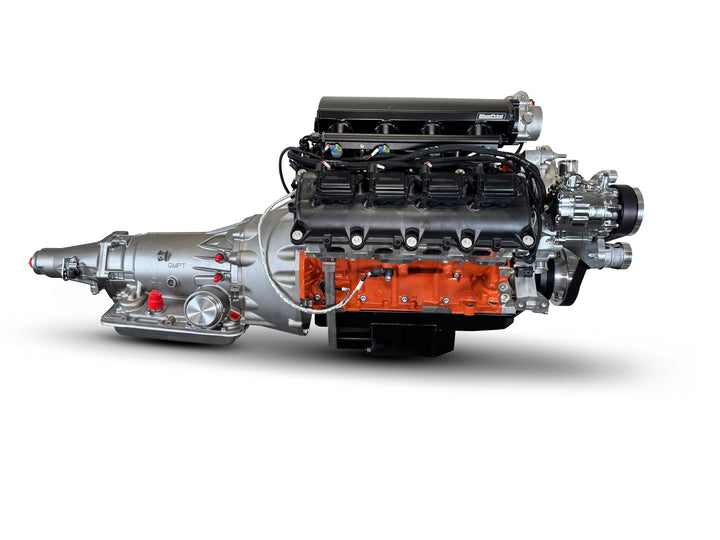 Chrysler Hemi Compatible 426 c.i. Engine and 4L65/70E Automatic Transmission - 610 Horsepower - Standard Edition Builder Series - Polished Pulley Kit - Fuel Injected